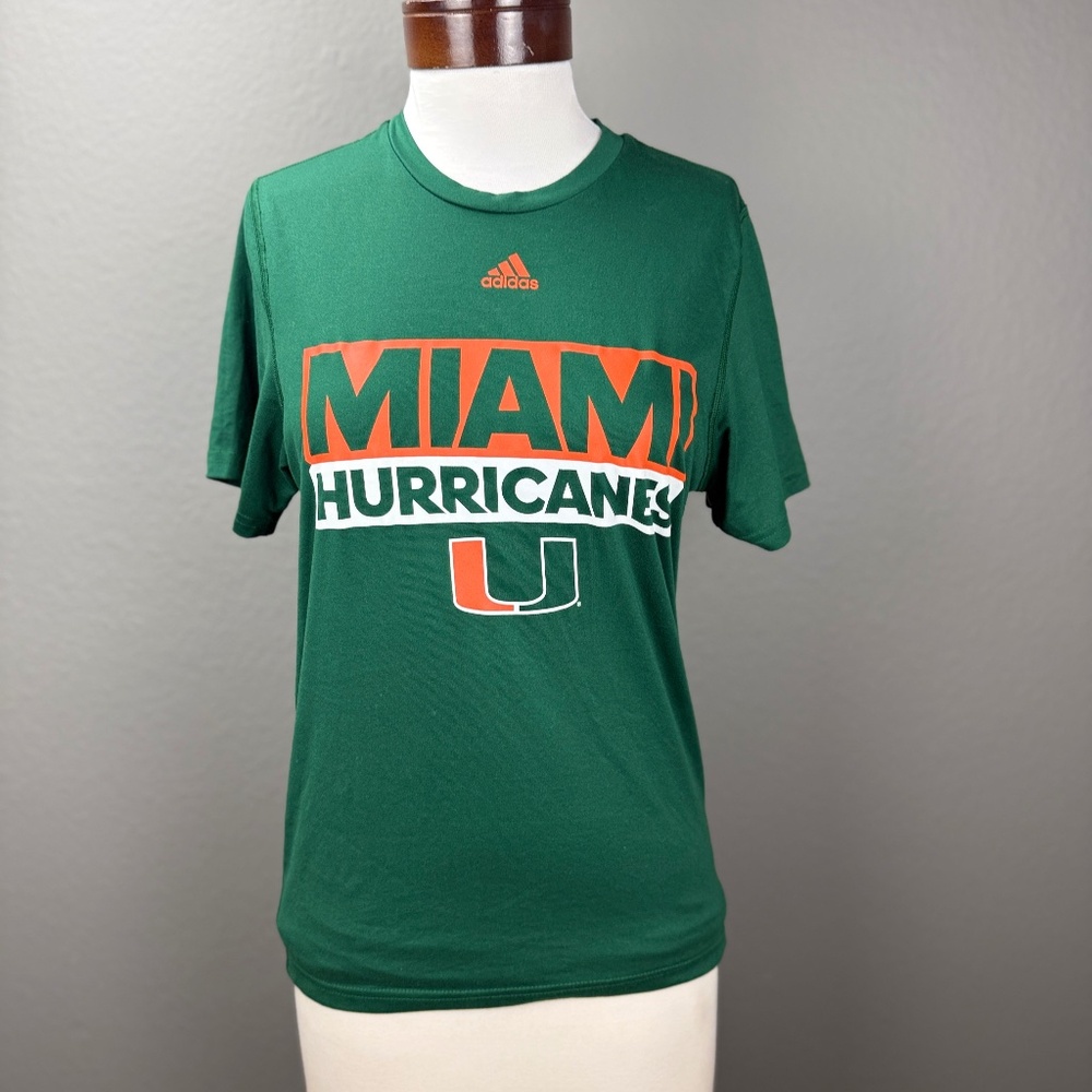 Adidas Miami Hurricanes Women's Green Creator T-Shirt Sz S Petite Football